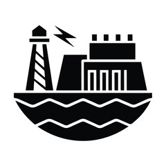 Hydro Plant Icon Vector Illustration