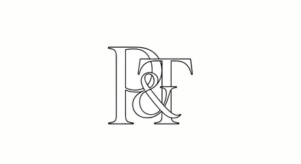 Elegant PT monogram logo with intertwined serif letters and a classic ampersand symbol.