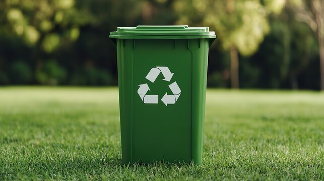 Trash can/recycling bin mockup, public park, waste management, environmental,