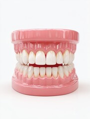 Obraz premium realistic model of human teeth on white background for dental education and awareness