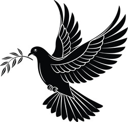Obraz premium Dove of peace silhouette vector, Dove vector