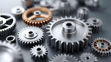 Intricate clockwork mechanism showcasing gears and movement against a dynamic background