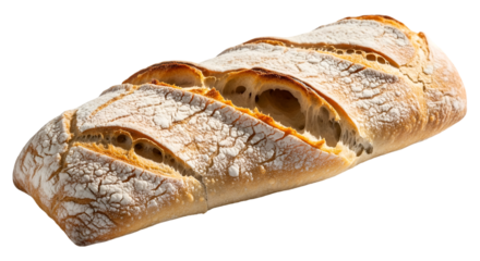 Italian Ciabatta Bread Rustic Loaf Transparent Background