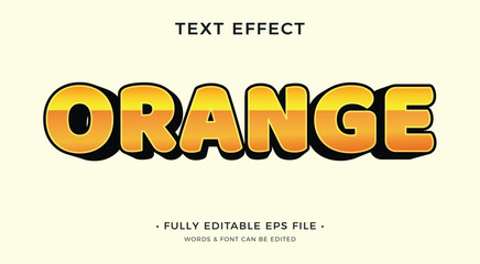 Orange text effect, fresh graphic style for drink product