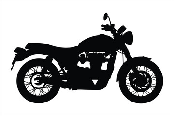 Obraz premium Classic motorcycle silhouette side view motorcycle art for transportation and speed enthusiasts