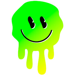 Happy funny face emoji green yellow