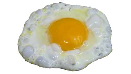 Fried Egg Isolated on a White Background with Copy Text Space. Breakfast Food Element for Culinary Posters, Cooking Themes, and Kitchen-Inspired Designs. PNG File