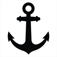 Classic black nautical anchor symbol isolated maritime marine nautical icon graphic design element