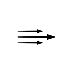 Two straight arrows pointing in the same direction, representing clear and precise motion forward.