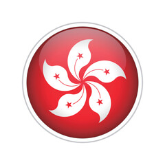 Flag of Hong Kong circle icon vector illustration