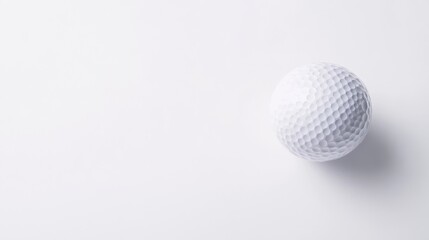 Tiny Transparent Golf Ball on White Surface with Subtle Shadows