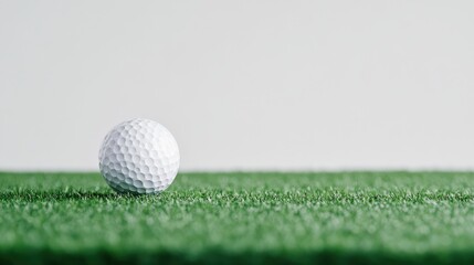 Obraz premium Tiny Golf Ball on Artificial Grass Background with Minimalist Style