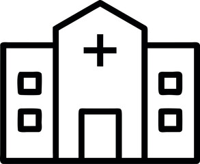 Obraz premium hospital line art icon vector design
