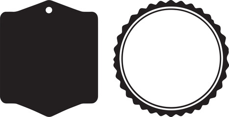 Retro Badge and Label Shapes | Black Vector Silhouette Art