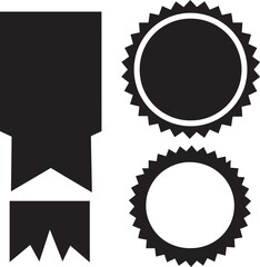 Retro Badge and Label Shapes | Black Vector Silhouette Art