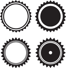 Retro Badge and Label Shapes | Black Vector Silhouette Art