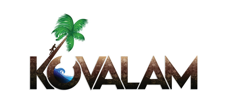 kovalam text transparent background | Kovalam sea beach City in Kerala | kovalam text effect | Kovalam text png