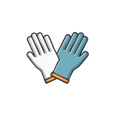 Obraz premium Two Protective Gloves for Cleaning or Medical Use One White and One Blue