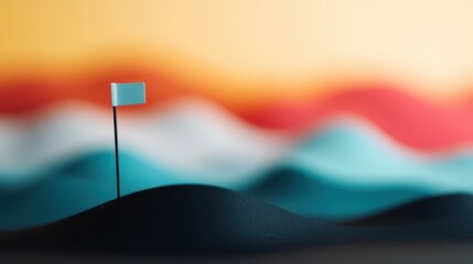 Nighttime Neon Golf Course with Lit Landscape and Dark Ambiance