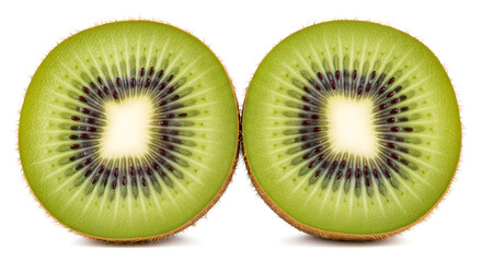 Fototapeta premium Two Halves of Fresh Kiwi Fruit, Close-up Studio Shot