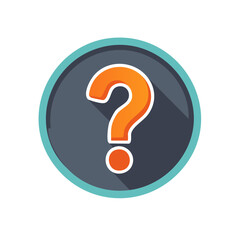 Colorful Question Mark Icon Graphic with Shadowed Background Asking Concept