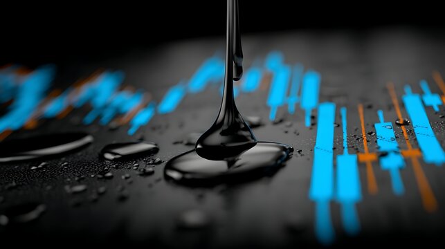 Oil Spill on Financial Chart: Economic Crisis and Market Downturn Concept - Powered by Adobe