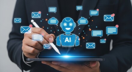 Streamline email with AI assistant on tablet for professional business