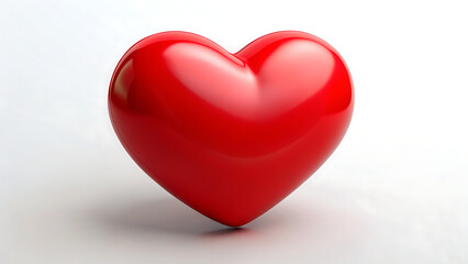 Obraz premium A single red heart isolated on white background, symbolizing love, romance, and passion for valentines day and romantic occasions represents care and affection