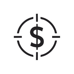 Obraz premium An illustration of a dollar sign within a target symbol, representing financial goals and objectives.