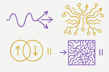Obraz premium Abstract Science Diagrams, Technology, Arrows and Circles, Mathematical Concept