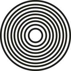 Concentric circles pattern black and white abstract background