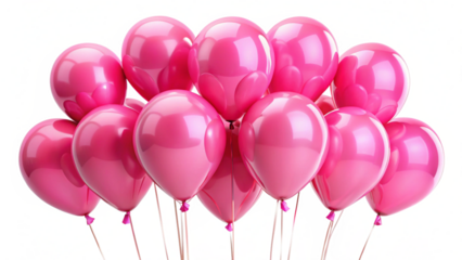 pink balloons isolated on white