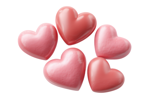 pink hearts love isolated on white background