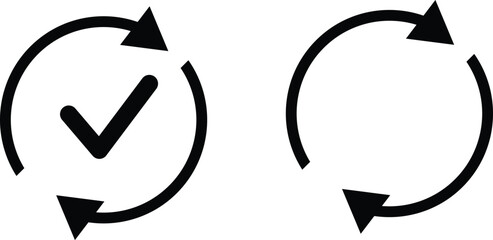 Checkmark and Refresh Icon Set