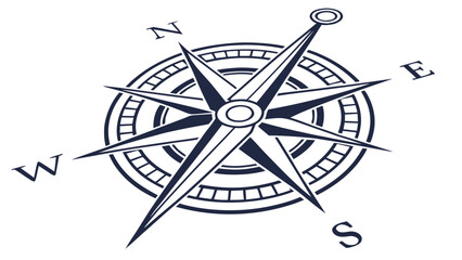 Detailed compass rose illustration with cardinal directions and intricate circular design elements