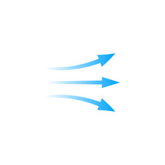 Blue arrows in a smooth, forward motion. represents flow, direction, and smooth movement.