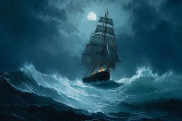Witness the strength of an antiquated ship as it confronts nature’s fury.