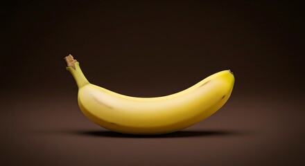 Single ripe banana on dark background warm light and natural texture evoke quiet abundance, simplicity, and everyday grace.