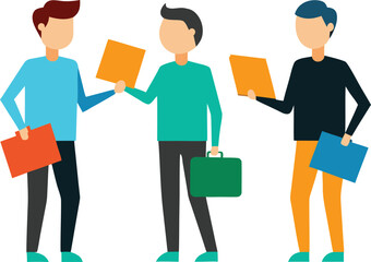 Team Exchanging Folders and Documents