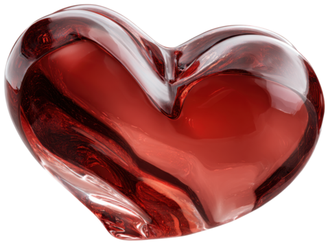 Transparent red heart PNG