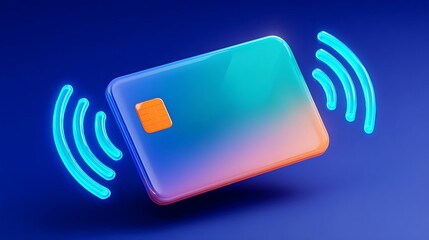 Contactless Payment Concept: Modern Credit Card with Wireless Technology.