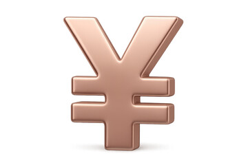 Obraz premium Rose Gold Yen Symbol Representing Japanese Currency on Transparent Background