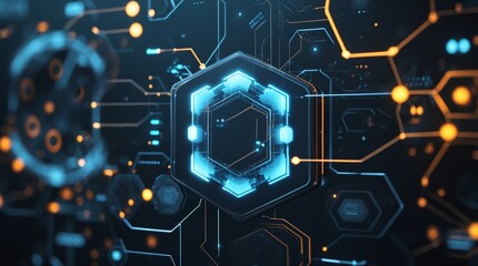 Abstract Technology Connection Matrix Digital Futuristic Network