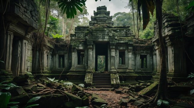 Ancient Temple Ruins Lost in the Jungle Exotic Travel Destination