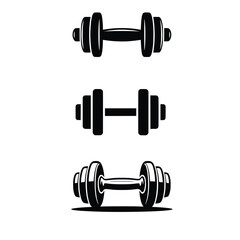 Minimalist Dumbbell Vector Icon – Gym, Workout, and Fitness Symbol