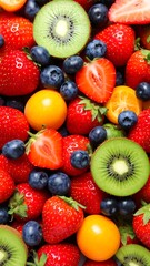 Obraz premium Vibrant mix of fresh fruits