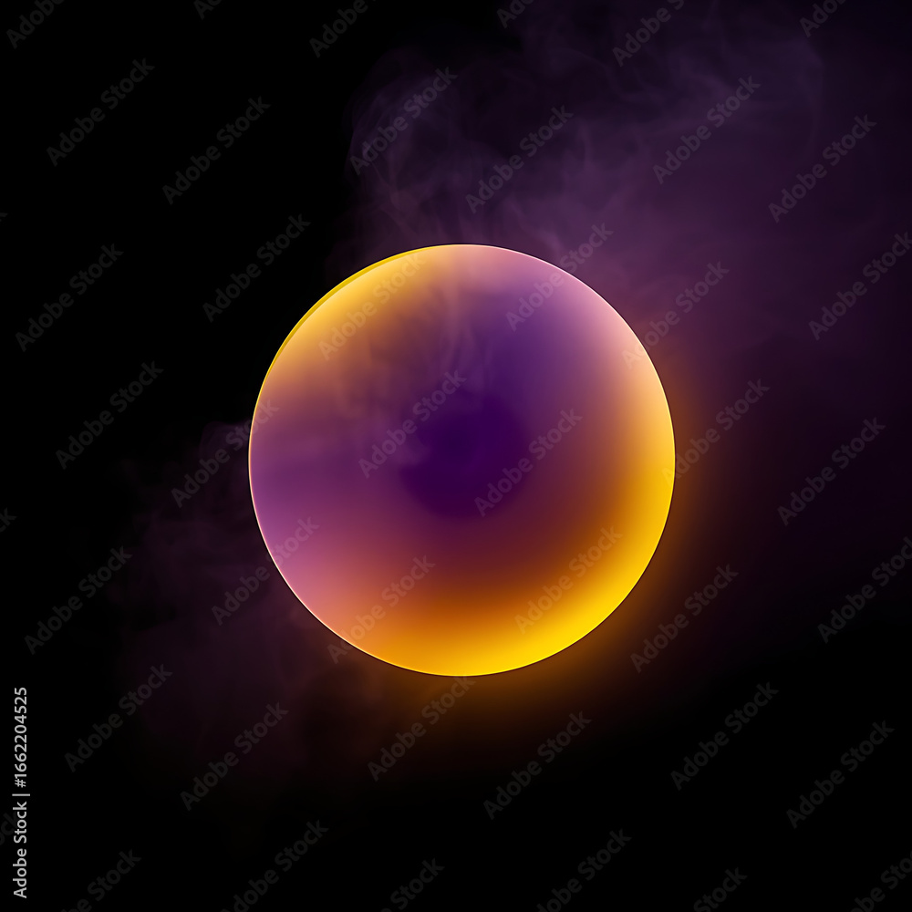 Wall mural the gradient is a rounded purple-yellow with a slightly blurred color boundary, resulting in a softe