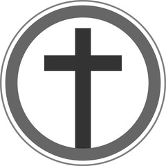 Obraz premium 종교-십자가-원형 프레임