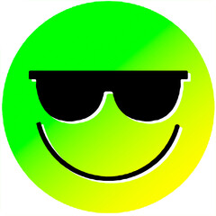 Happy funny face emoji green yellow