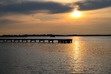 Obraz premium Pier at sunset